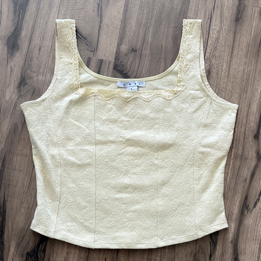CAbi Cream Lace Tank Top